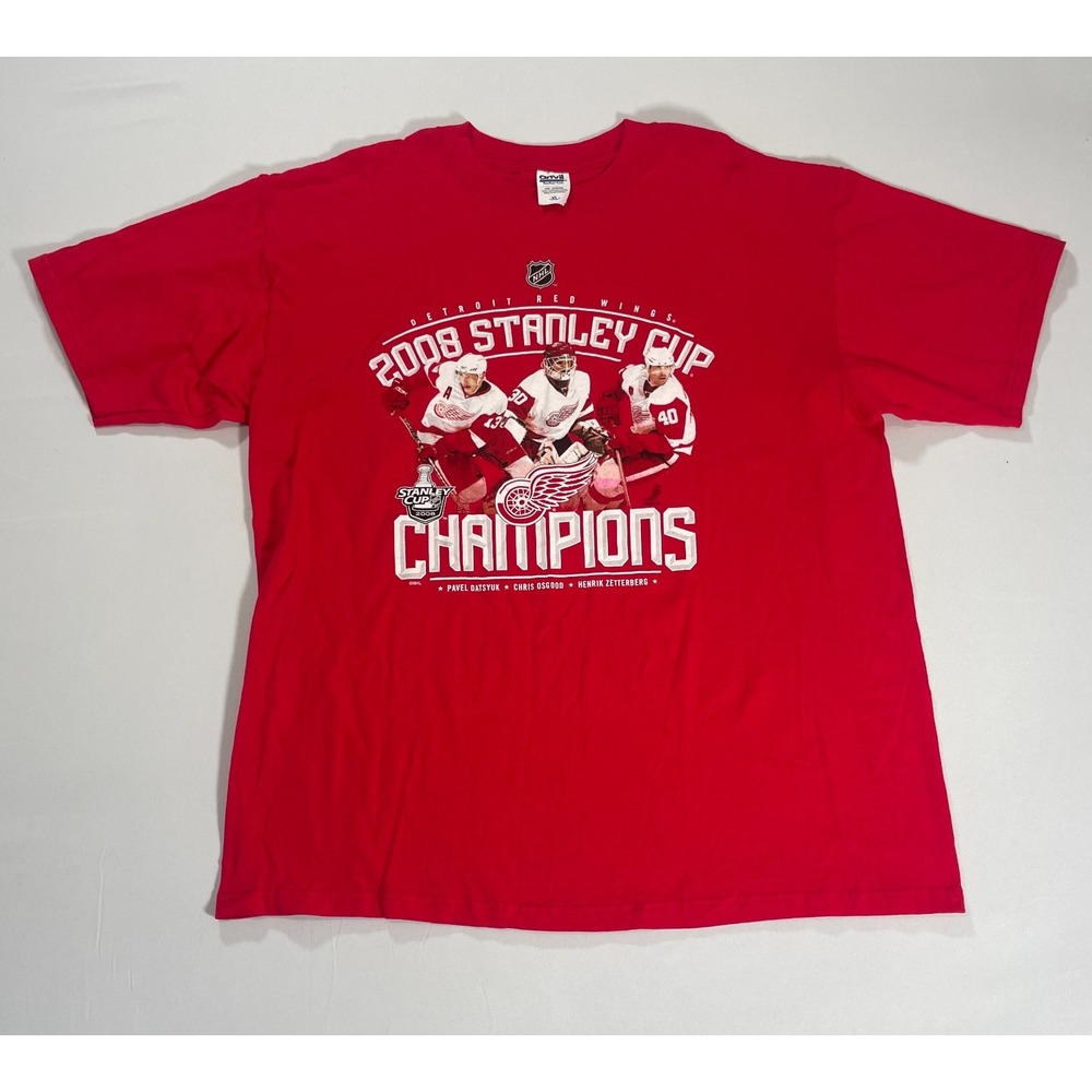 Rare Vintage 2008 Detroit Red Wings Stanley Cup Champions T-Shirt Men's Size XL